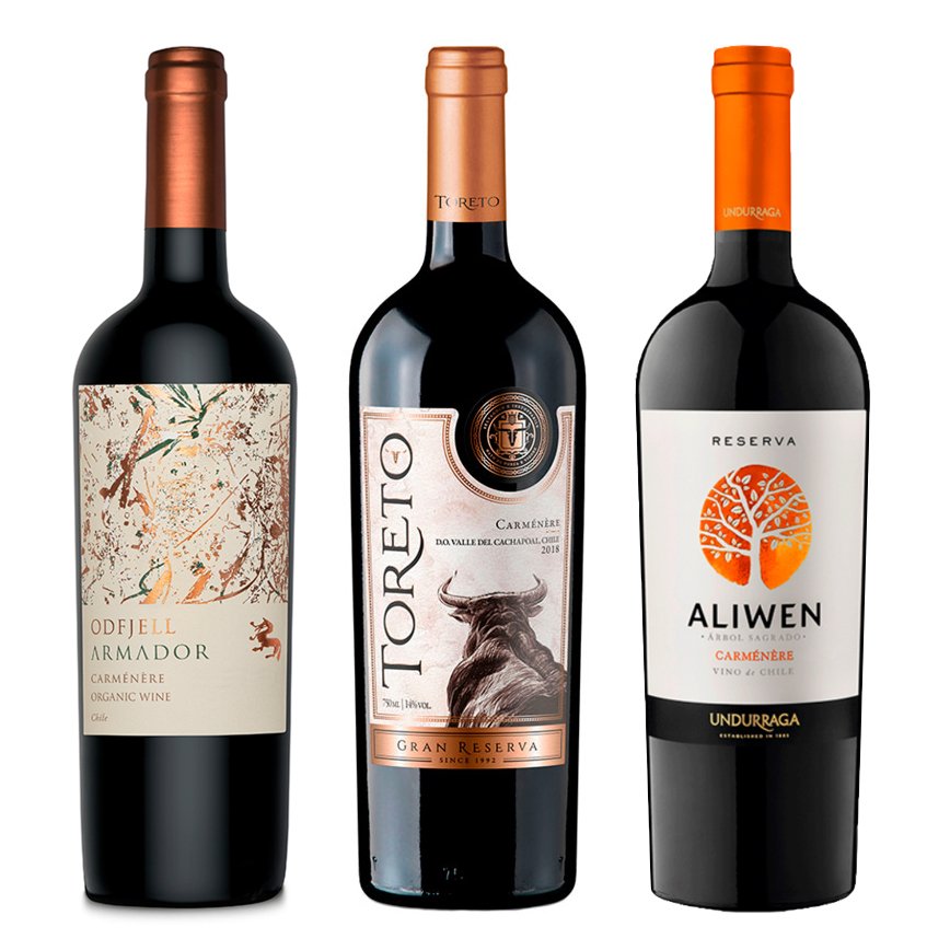 Pack 3 vinos Carmenere