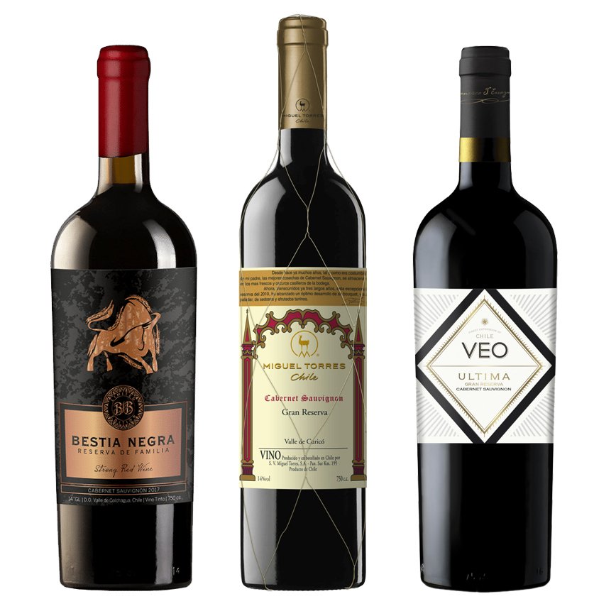 Pack 3 vinos cabernet Sauvignon