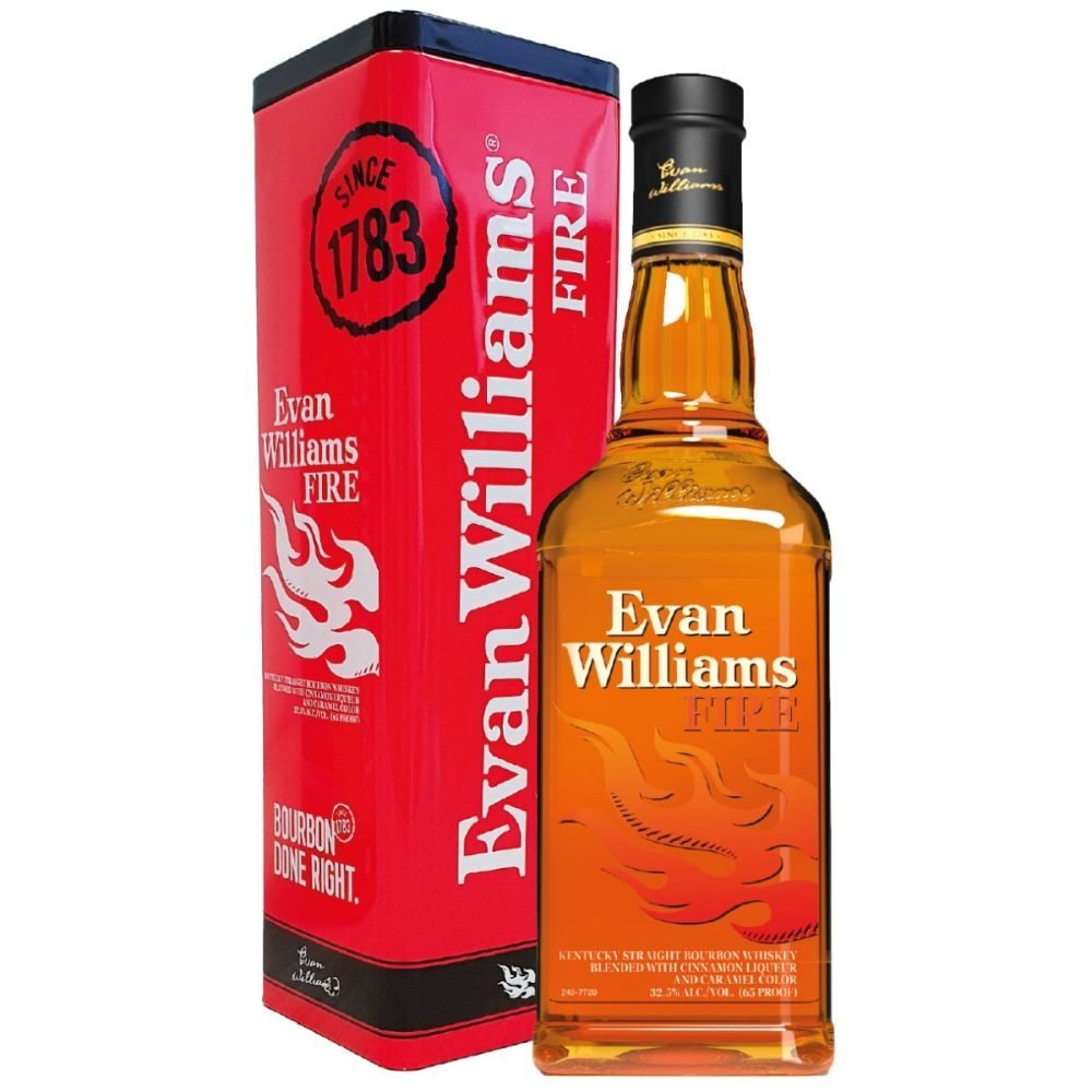 Whiskey Evan Williams Fire Tin Box 750cc