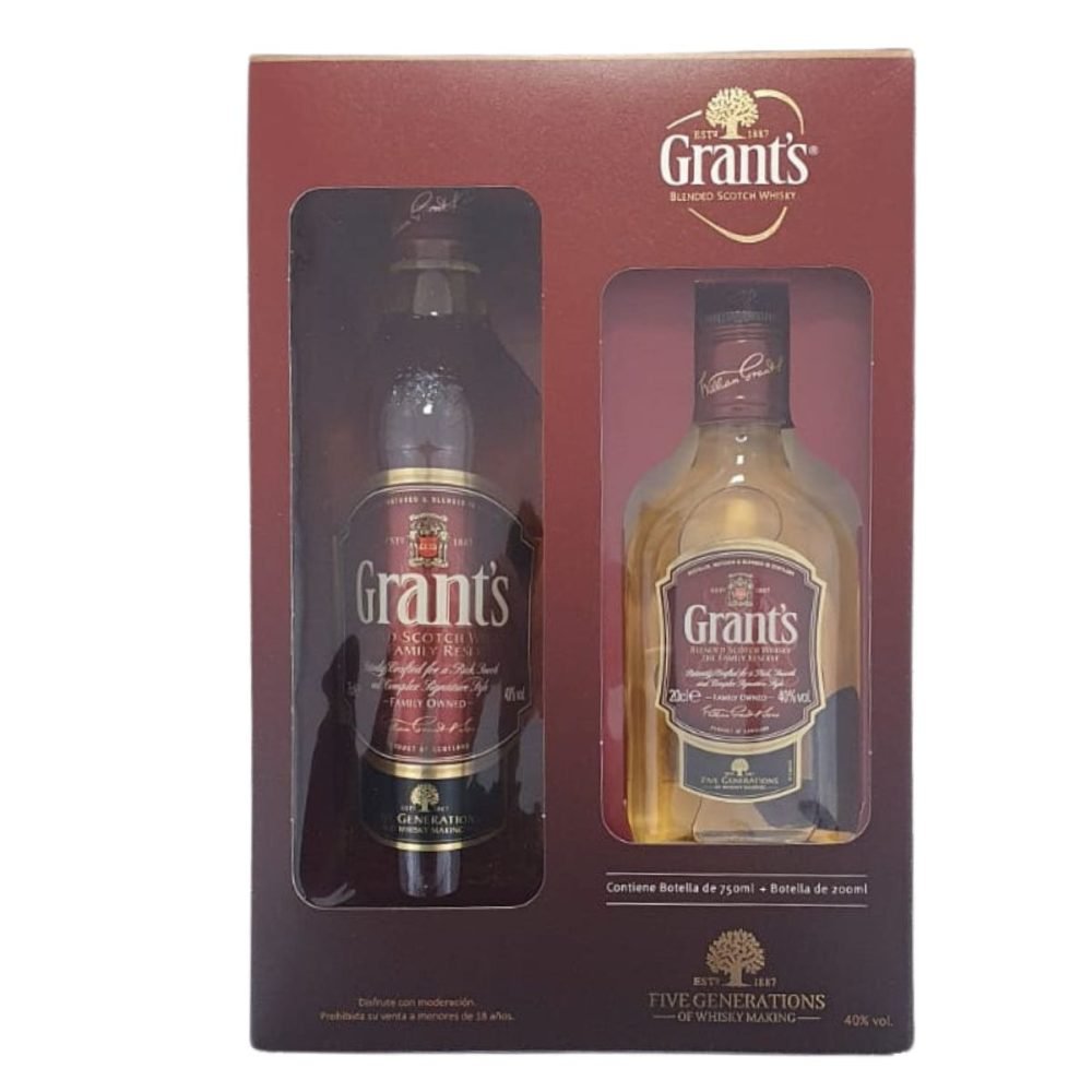 Whisky Grants Blended Scotch 750 Cc + Petaca 200cc