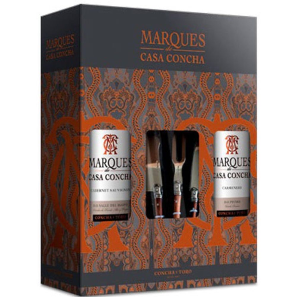 Pack Marques Casa Concha 1 Cab. Sauv.+ 1 Carmenere + Set 3 Cuchillos De Regalo