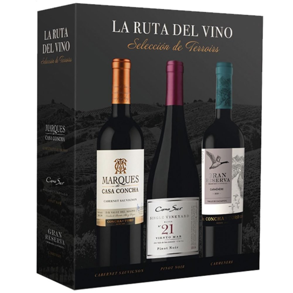 Pack 3 Vinos La Ruta Del Vinos Concha Y Toro
