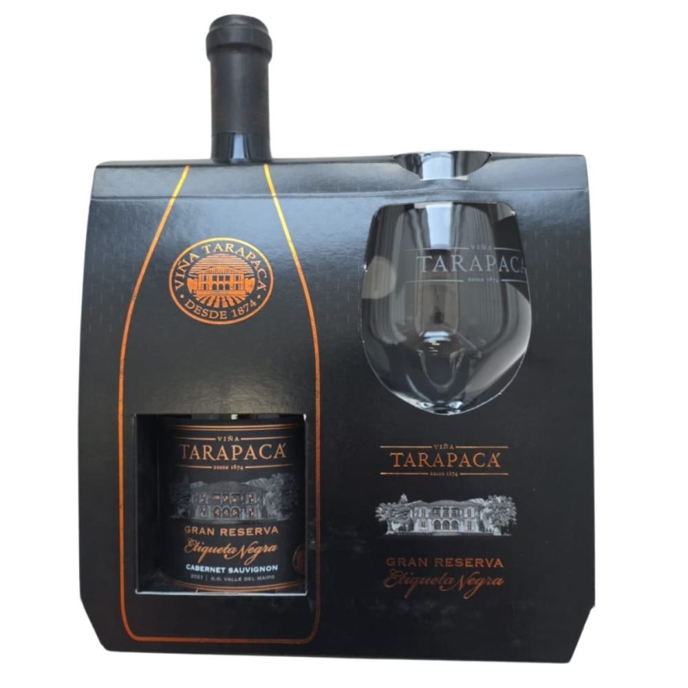 Pack Vino Tinto+Copa Tarapacá Gran Reserva C.S 2021 Botella 750ml